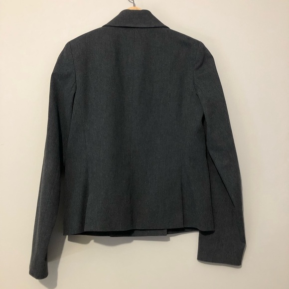 Theory Gray Double-Breasted 2 Piece Jacket Skirt Suit Set Women’s Small Skirt 4 - Picture 4 of 15